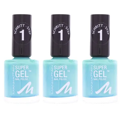 Produktbild von 3 x Manhattan Super Gel Nagellack 098 Never Blue With You je 12ml Gel Maniküre Effekt
