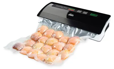 Produktbild von Solis Vakuumiergerät, 120 Watt, 0.8 Bar Druck, Vakuumschlauch, inkl. 18 Beutel