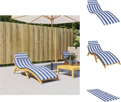 Produktbild von vidaXL Sonnenliegen-Auflage Blau&Weiß Gestreift Oxford-Gewebe -  Sitzpolster