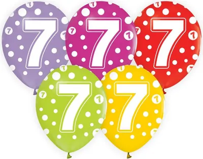 Produktbild von Ballons Nummer 7 Geburtstag 12" 5pcs Godan