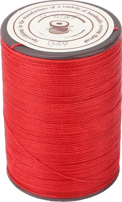 Zdjęcie produktu dla nić woskowa do szycia skóry 0,45 mm, rolka 160 m, nić woskowa do robótek ręcznych i rzemiosła, czerwona