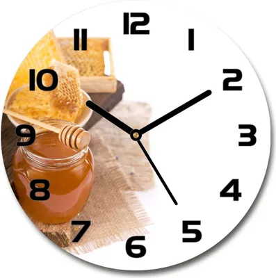 Produktbild von Wanduhr aus Glas 30fi Glasbild Glasuhr Gehärtetes Glas - schwarze-zeiger - Honey