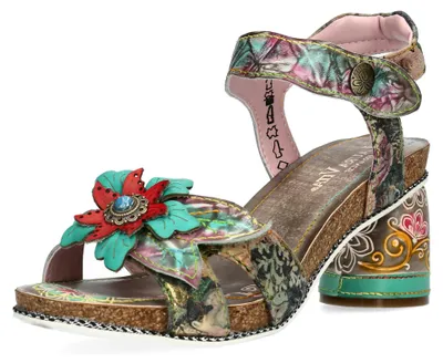 Produktbild von Laura Vita Damen Sandalette mit floral gemustertem Blockabsatz Framboiseo 33, Gr