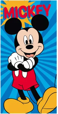 Obrázek produktu pro Ručník s motivem Mickey Mouse od Disney, plážový ručník, 70x140 cm (rychleschnoucí)