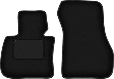 Image de Tapis de sol avant velours sur-mesure pour BMW X1 F48 FL (2015-, SUV) noir, jeu 2 pièces, fixations - STANDRAD