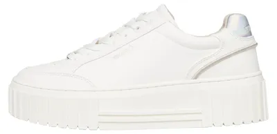 Image de Baskets s.Oliver avec semelle plateforme et détails léopard – Taille 38 EU, couleur : blanc (0100)