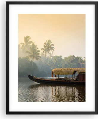 Produktbild von Gerahmtes Poster - Schwarzer Rahmen - Indien Boot Fluss - 40x50 cm - Wand Bild - Wanddeko - Wandbilder - Kunstposter - Wandposter - Bilderrahmen - Bilder - Kunstdruck - P2BPA40x50-4863