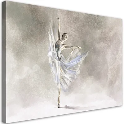 Produktbild von Leinwandbild die pirouette der ballerina 60x40 cm Feeby beige wandbild bereit zum aufhängen