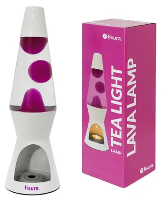 Produktbild von FISURA – Lavalampe mit Kerze. Stromfreie, rosa-weiße Lampe. Umweltfreundliche, o