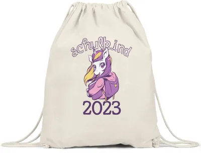 Produktbild von Einhorn Turnbeutel Gymsack als Geschenk zur Einschulung Schulbeginn Schulstart für Schulanfänger Erstklässler Schule 2023