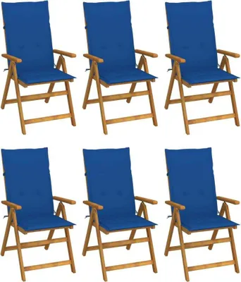 Produktbild von Klappbare Gartenstühle 6 Stk. mit Auflagen Massivholz Akazie