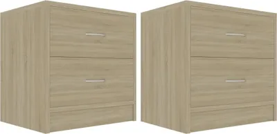 Immagine prodotto di vidaXL Comodini 2 pezzi rovere Sonoma 40x30x40 cm materiale a base di legno