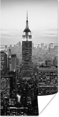 Produktbild von MuchoWow® Poster New York City Schwarz-Weiß-Fotodruck 40x80 cm - Dekoration