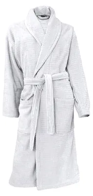 Imagen del producto de Bata de felpa de algodón, color blanco, talla XXL