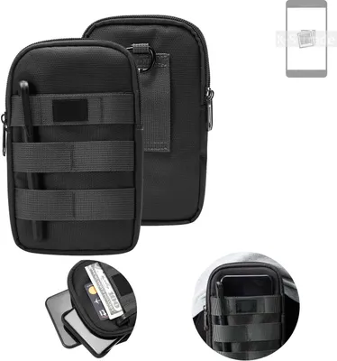 Produktbild von K-S-Trade Holster Gürtel Tasche kompatibel mit Samsung Galaxy S23+ Handy Tasche Schutz Hülle dunkel-grau viele Fächer, 1x
