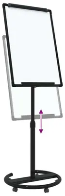 Produktbild von Zimilo Magnetisches Whiteboard mit Rollen, höhenverstellbar 156–197 cm, 62 x 62,5 cm, inkl. Ständer & Zubehör, Büro & Schule