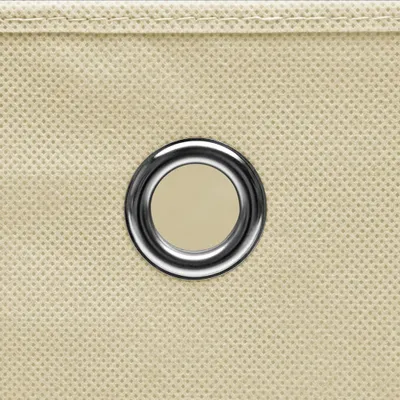 Image de vidaXL Boîtes de rangement 4 pcs. Crème 32x32x32 cm Tissu