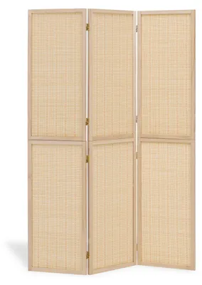 Obrázek produktu pro Paravent Raumteiler 3 teilig Bambus Lamellen Raumtrenner Holz Natur Trennwand Sichtschutz Spanische Wand