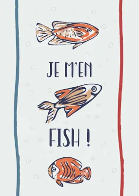 Produktbild von 3er-Set Baumwoll-Geschirrtücher mit Fischmotiven und Sprüchen