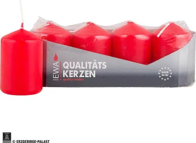 Produktbild von EWA Stumpenkerzen Ø 40 mm, 4 Stück, Stumpenkerzen:rot