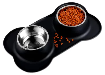 Produktbild von Fressnäpfe für Hunde und Katzen aus Edelstahl mit rutschfester Silikonmatte