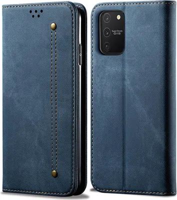 Produktbild von Galaxy S10 Lite Hülle, LaimTop Denim Leder Brieftasche Magnetverschluss Flip Bookstyle Schutzhülle mit Standfunktion für Samsung Galaxy S10 Lite Samsung Galaxy S10 Lite Blau
