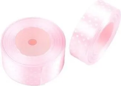 Image de Ruban satiné pour emballer des cadeaux Ruban décoratif rose à pois 12 mm 22 m