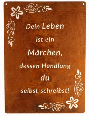 Produktbild von Gartenschild rostig 29x21cm Edelrost Deko Spruchtafel "Es ist keine Villa"
