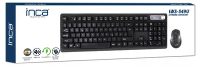Image de INCA Tastatur IWS-549U Wireless Set, Büro Design, Akku, SW retail