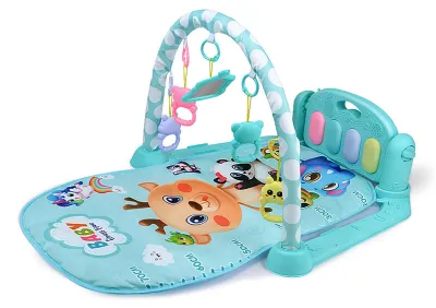 Produktbild von Spielmatte für Babys und Kleinkinder mit Hängespielzeug, Spiel- und Spielklaviermatte mit Musik und Lichtern, Krabbelmatte, Lernspielzeug für Kleinkinder