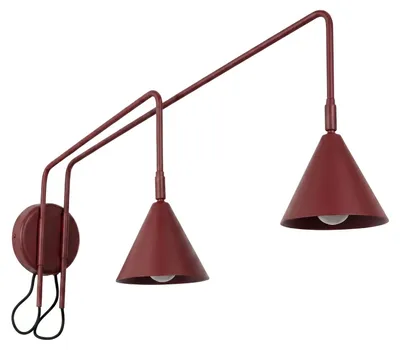Zdjęcie produktu dla Kinkiet NOX 2 burgund z włącznikiem 2xE14 10W stal 30x80x150cm Sollux Lighting