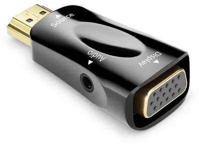 Produktbild von deleyCON HDMI auf VGA Adapter Konverter 1080p Full HD + Audio - Schwarz