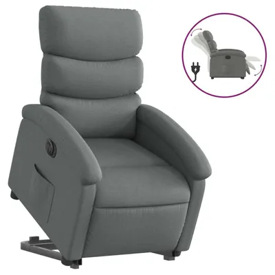 Produktbild von vidaXL Relaxsessel mit Aufstehhilfe Elektrisch Dunkelgrau Stoff