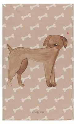 Produktbild von Mr. & Mrs. Panda Wandteppich Hund Dogge - Hundeglück - Geschenk, Hunde, Hängedeko, Gobelin, Tapestry, Wandbild, Sprüche, Deutsche, Herz, Wandbehang