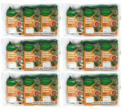 Produktbild von Bibigo Seealgen Snack Original SESAM 6x15g