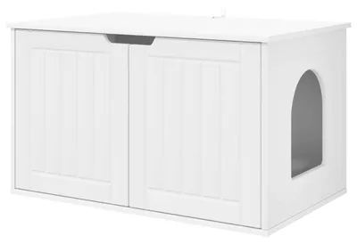 Produktbild von vidaXL Katzenhaus Weiß 85 x 55 x 50,5 cm Holzwerkstoff