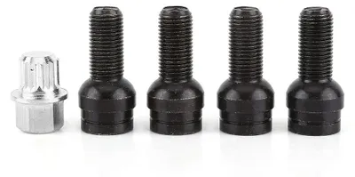 Imagen del producto de Juego de tuercas y pernos para ruedas - Pernos universales para ruedas de acero - M14 x 1,5 mm - Tuerca de bloqueo - Llave - Alta calidad - Tuerca de rueda
