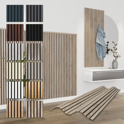 Produktbild von HEXIM Akustikpaneele 138,5x60cm Holz Comfort - flexible Holzpaneele Platten Lamellenwand MDF Wandpaneele Lamellenverkleidung Wandverkleidung schalldämmend (0.83m² Sonoma Oak)