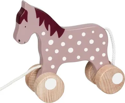 Produktbild von Goki Holz Nachziehtier Pferd - buntes Kleinkindspielzeug
