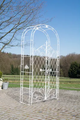 Produktbild von TPFGarden Rosenbogen mit Tor Melia weiß