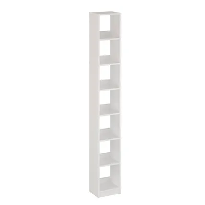 Produktbild von KOMTO Bücherregal Weiß – Schmales Regal 20 cm Breit mit 3 Fächern, Standregal für Bücher und Deko | LAKO 96,9 x 20 x 24 cm