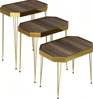 Image de Table d'appoint en bois, grise, moderne et élégante, pour le salon