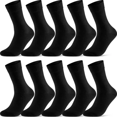 Produktbild von 10 Paar Socken Herren & Damen Socken mit Komfortbund Business Socken Baumwolle (Basicline) - 70201T Schwarz 43-46