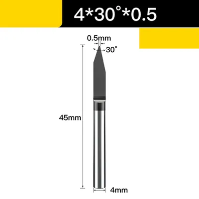 Zdjęcie produktu dla Frez do grawerowania 4 mm z powłoką VHM Rozmiar: 4 × 30° × 0.5