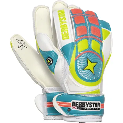 Produktbild von Derbystar Attack XP11 Torwarthandschuhe weiß blau orange 11