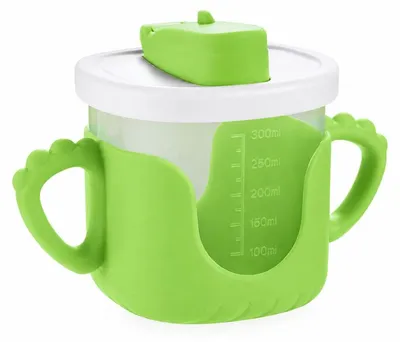 Obrázok produktu pre Verk 07331 Detský pohárik so silikónovými uchami a slamkou, 300 ml, zelený