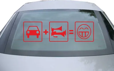 Produktbild von Indigos UG - Aufkleber Heckscheibe & Motorklappe DE2541 - rot - 600x171 mm - Trainhorn - Auto Scheiben Fenster Heckklappe Tuning Racing JDM - Die cut
