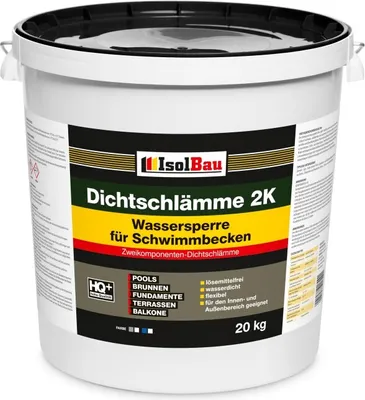 Produktbild von Isolbau Dichtschlämme 2K - Wassersperre zur Abdichtung von Schwimmbecken, Pool, Brunnen, Balkon, Terrasse - 10 kg