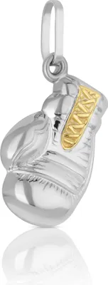 Produktbild von 2-Farbig 14,5x10mm 925 Silber Kettenanhänger Boxhandschuhe rhodiniert 4879