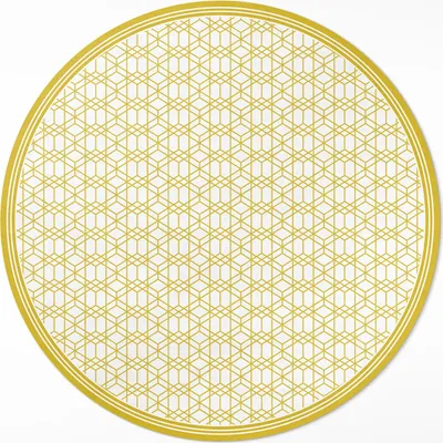 Produktbild von Lineares modernes Muster– Vinyl Fußmatte – Ø 140cm – Rutschfest, Pflegeleicht & Langlebig